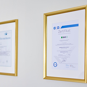 Abbildung Zertifizierung der SUC GmbH